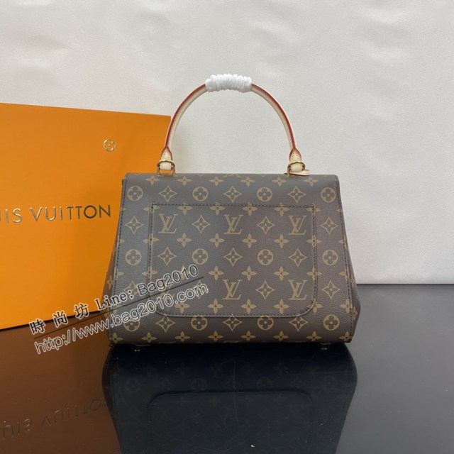 Lv路易威登2023專櫃新款CLUNY手袋 LV提花肩帶老花手提女包 M46053 ydh5020